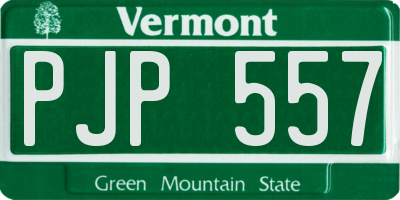 VT license plate PJP557