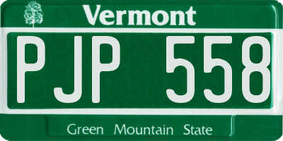 VT license plate PJP558