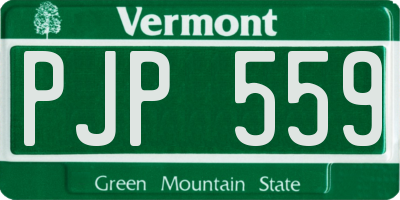VT license plate PJP559