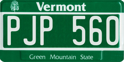 VT license plate PJP560