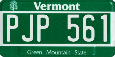 VT license plate PJP561
