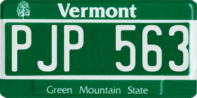 VT license plate PJP563