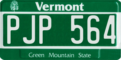 VT license plate PJP564