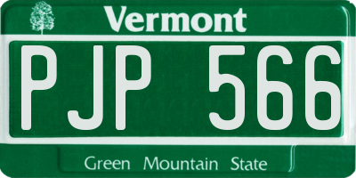 VT license plate PJP566