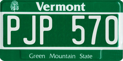 VT license plate PJP570