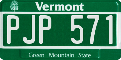 VT license plate PJP571