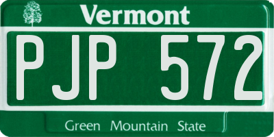VT license plate PJP572