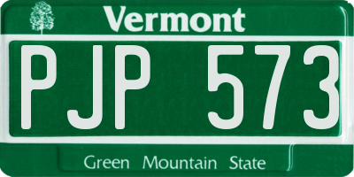 VT license plate PJP573
