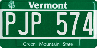 VT license plate PJP574