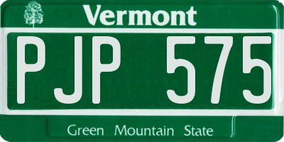 VT license plate PJP575