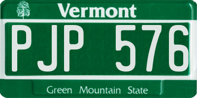VT license plate PJP576