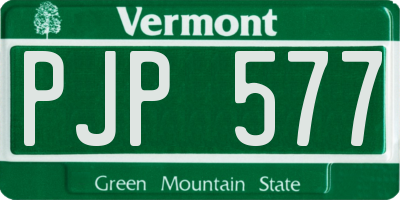 VT license plate PJP577