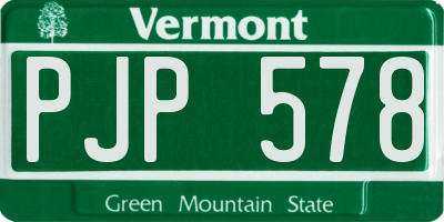 VT license plate PJP578