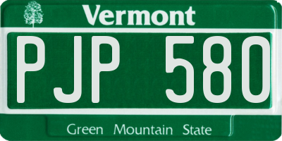 VT license plate PJP580