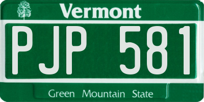 VT license plate PJP581