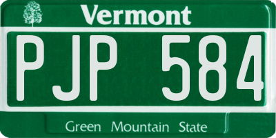 VT license plate PJP584
