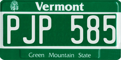 VT license plate PJP585