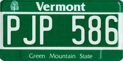 VT license plate PJP586