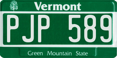 VT license plate PJP589