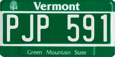 VT license plate PJP591