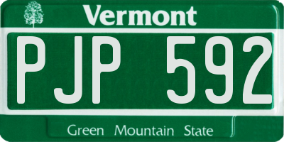 VT license plate PJP592