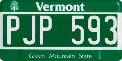 VT license plate PJP593