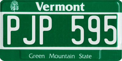 VT license plate PJP595