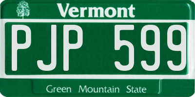 VT license plate PJP599