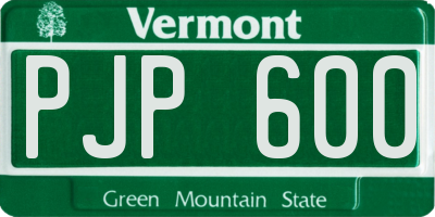 VT license plate PJP600