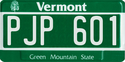 VT license plate PJP601
