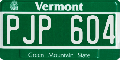 VT license plate PJP604