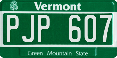 VT license plate PJP607