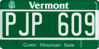 VT license plate PJP609