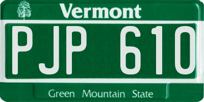 VT license plate PJP610