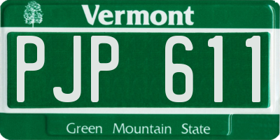 VT license plate PJP611