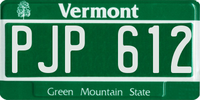 VT license plate PJP612