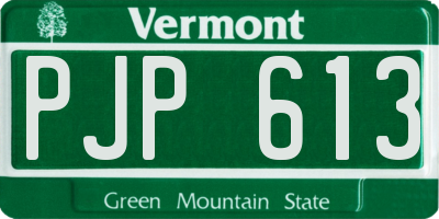 VT license plate PJP613