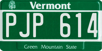 VT license plate PJP614