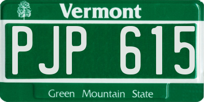 VT license plate PJP615