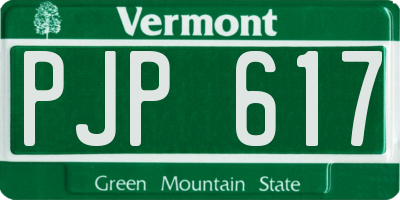 VT license plate PJP617