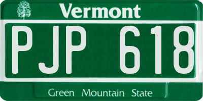 VT license plate PJP618