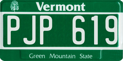 VT license plate PJP619