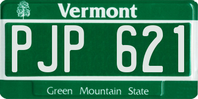 VT license plate PJP621