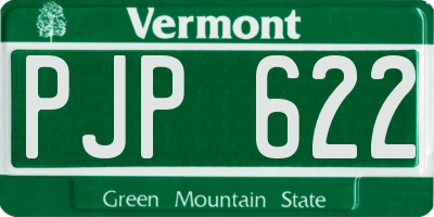 VT license plate PJP622