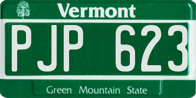 VT license plate PJP623