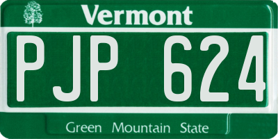 VT license plate PJP624