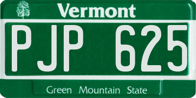 VT license plate PJP625