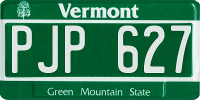 VT license plate PJP627
