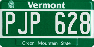 VT license plate PJP628
