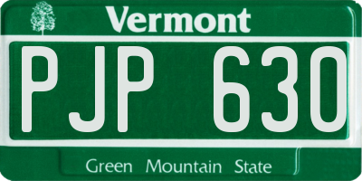 VT license plate PJP630